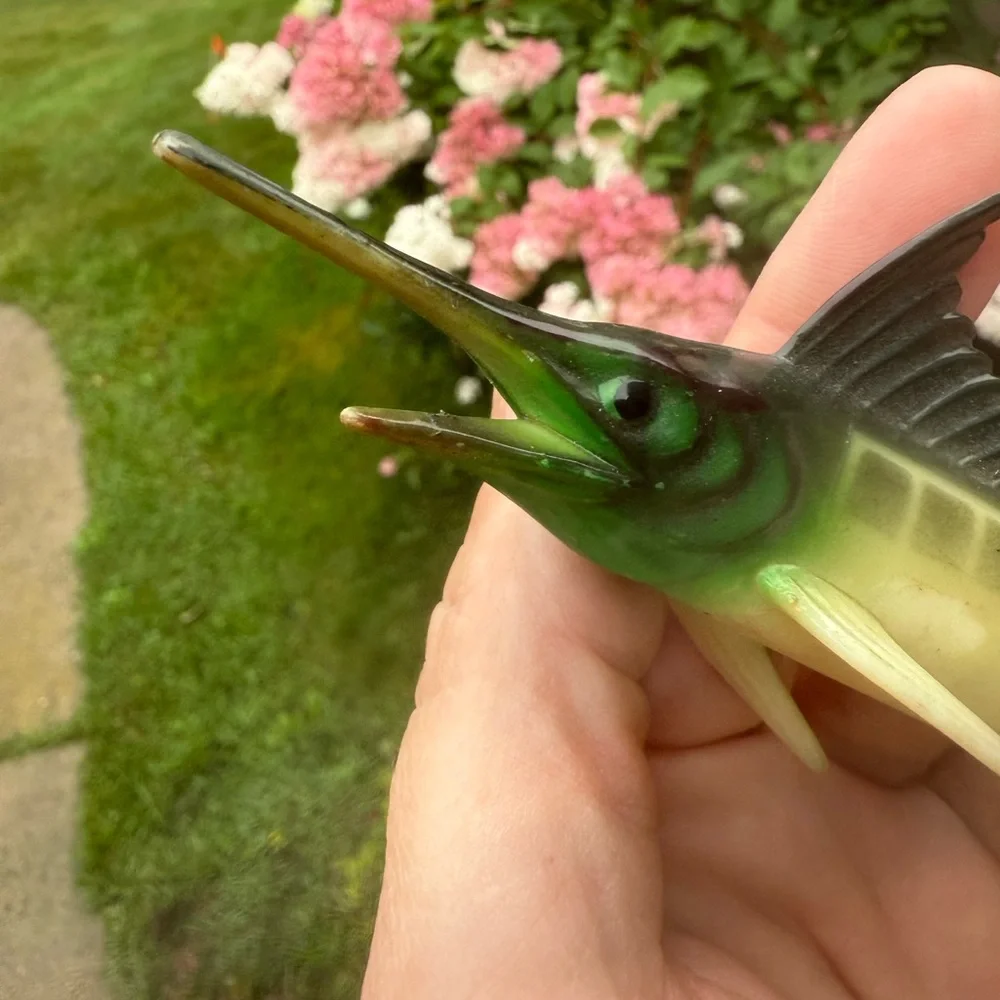Vintage‎ 1970s Wilton Plastic Fish Swordfish Fisherman Decoration Cake Topper